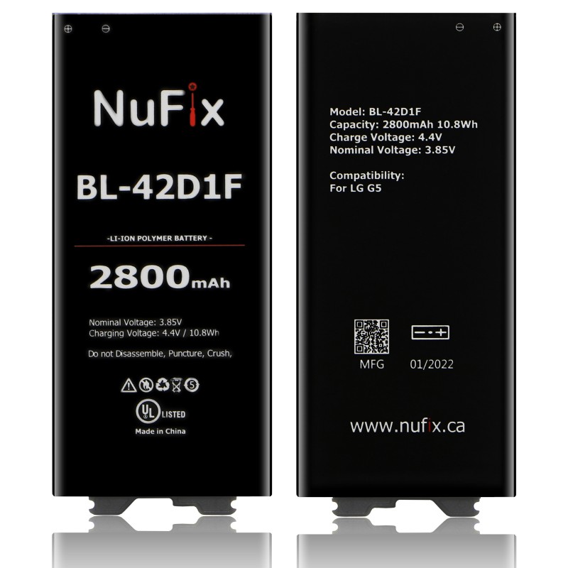 Nufix Battery Replacement Compatible for LG G5 BL-42DF1
