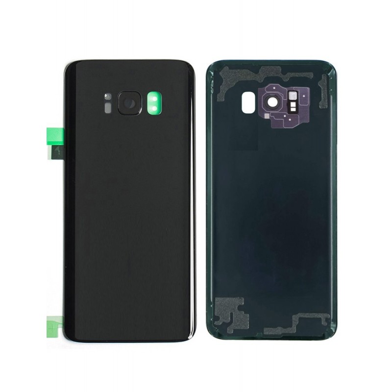 Back Glass Replacement with Camera Lens Compatible for Samsung S8 Plus (Black)
