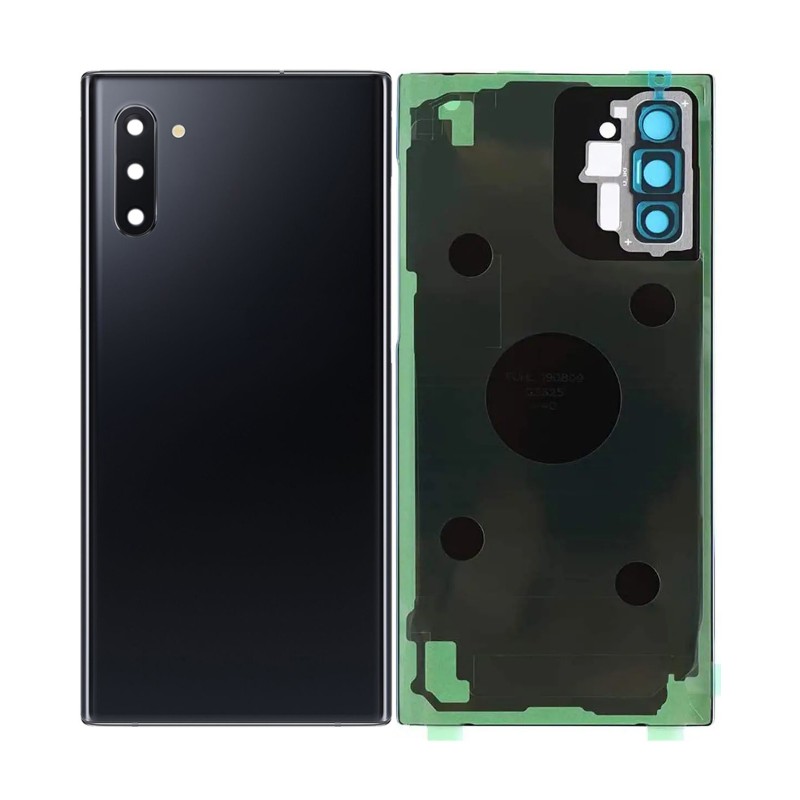 Back Glass Replacement with Camera Lens Compatible for Samsung Note 10 (Black)