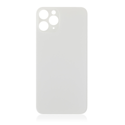 Back Glass Replacement Compatible for iPhone 11 Pro (Big Camera Hole) (Silver)