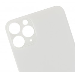 Back Glass Replacement Compatible for iPhone 11 Pro (Big Camera Hole) (Silver)