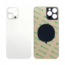 Back Glass Replacement Compatible for iPhone 12 Pro Max (Big Camera Hole) (Silver)