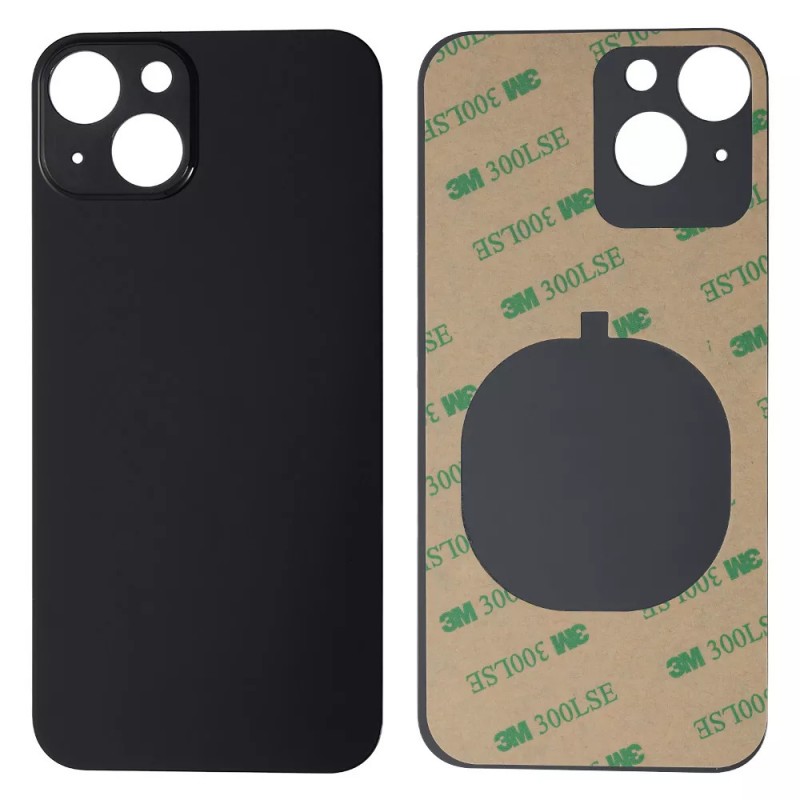 Back Glass Replacement Compatible for iPhone 13 (Big Camera Hole) (Black)