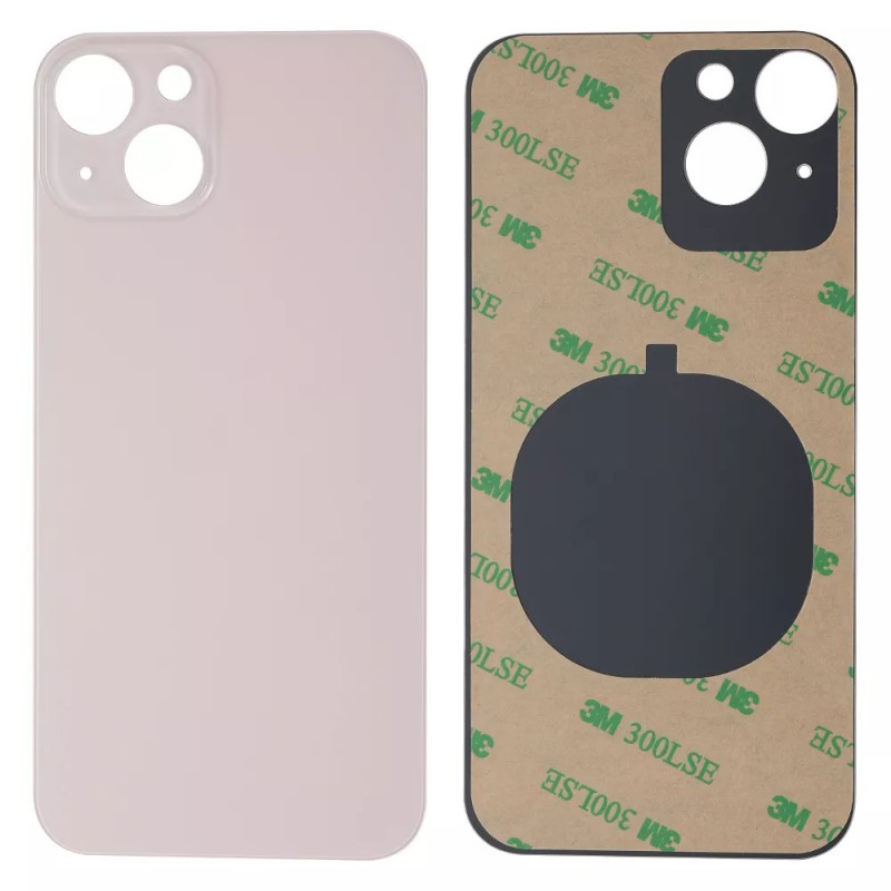 Back Glass Replacement Compatible for iPhone 13 (Big Camera Hole) (Pink)