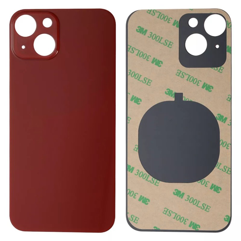 Back Glass Replacement Compatible for iPhone 13 (Big Camera Hole) (Red)