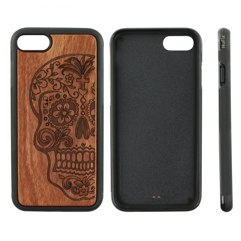 Rosewood Case Cover with TPU Bumper (Skull)