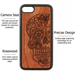 Rosewood Case Cover with TPU Bumper (Skull)