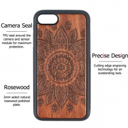 Rosewood Case Cover with TPU Bumper (Mandala)