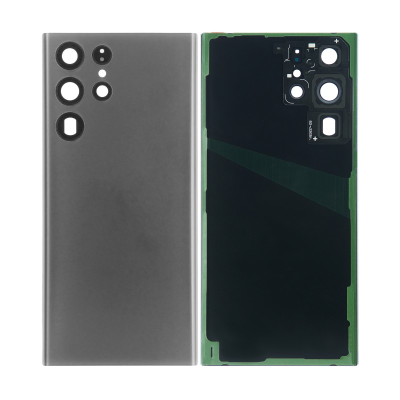 Back Glass Replacement with Camera Lens Compatible with Samsung Galaxy S22 Plus (Graphite)