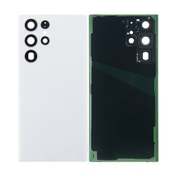 Back Glass Replacement with Camera Lens Compatible with Samsung Galaxy S22 Plus (White)