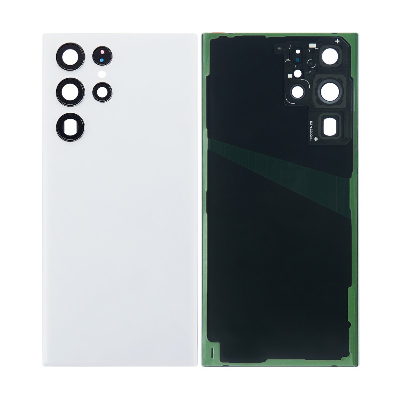 Back Glass Replacement with Camera Lens Compatible with Samsung Galaxy S22 Plus (White)