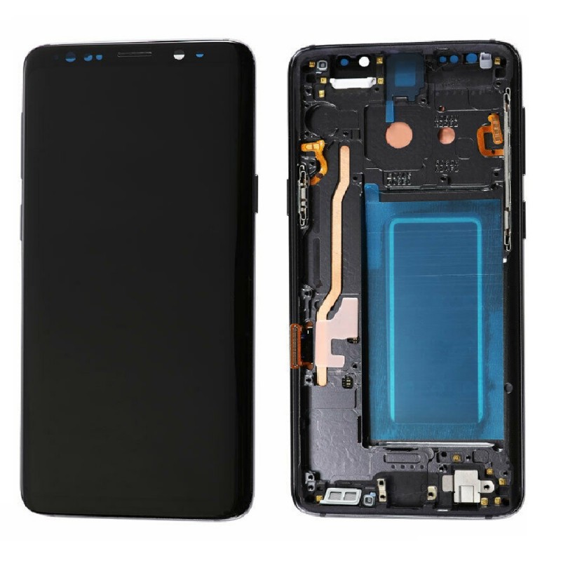 OLED Screen + Frame Replacement display compatible for Samsung Galaxy S9 (Black)